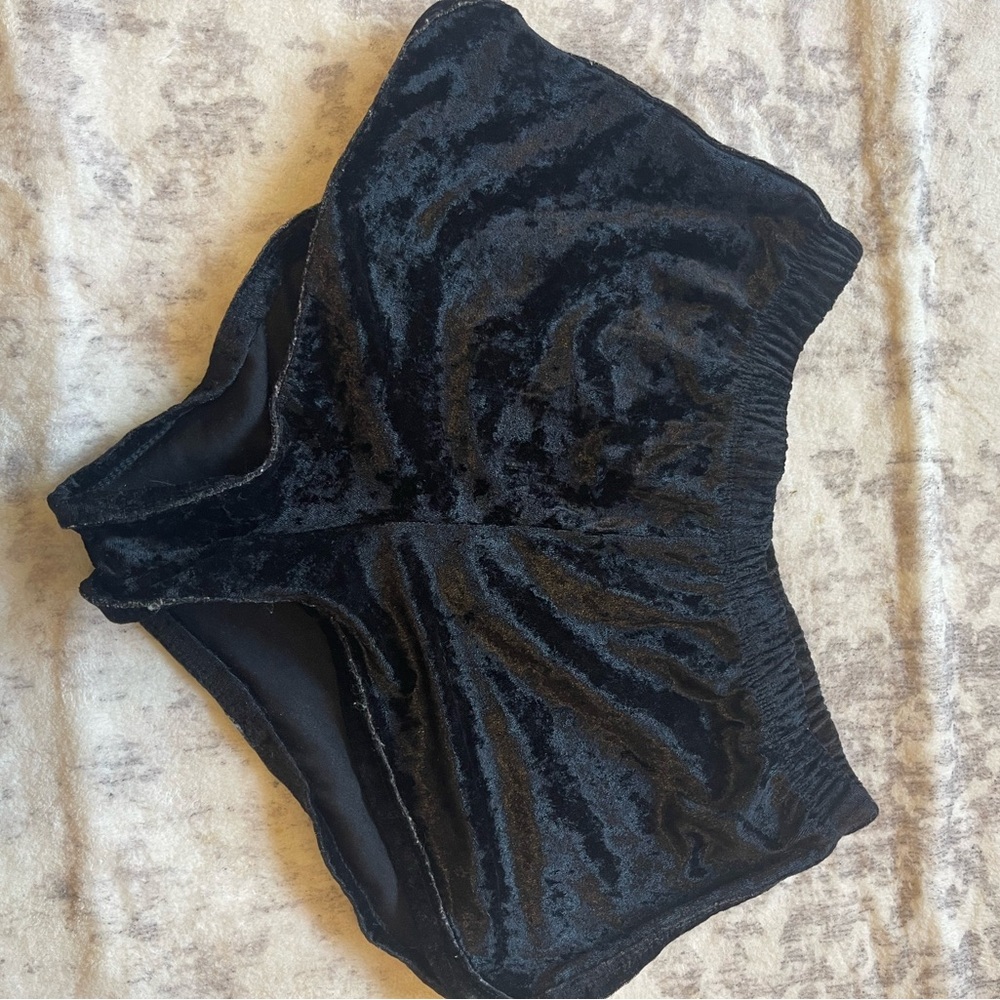 Heart Hips Black Velvet Shorts